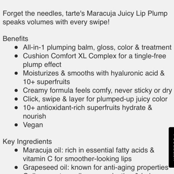 🌻 TARTE PRIMROSE MARACUJA JUICY LIP PLUMP NEW FULL SIZE - Picture 6 of 8